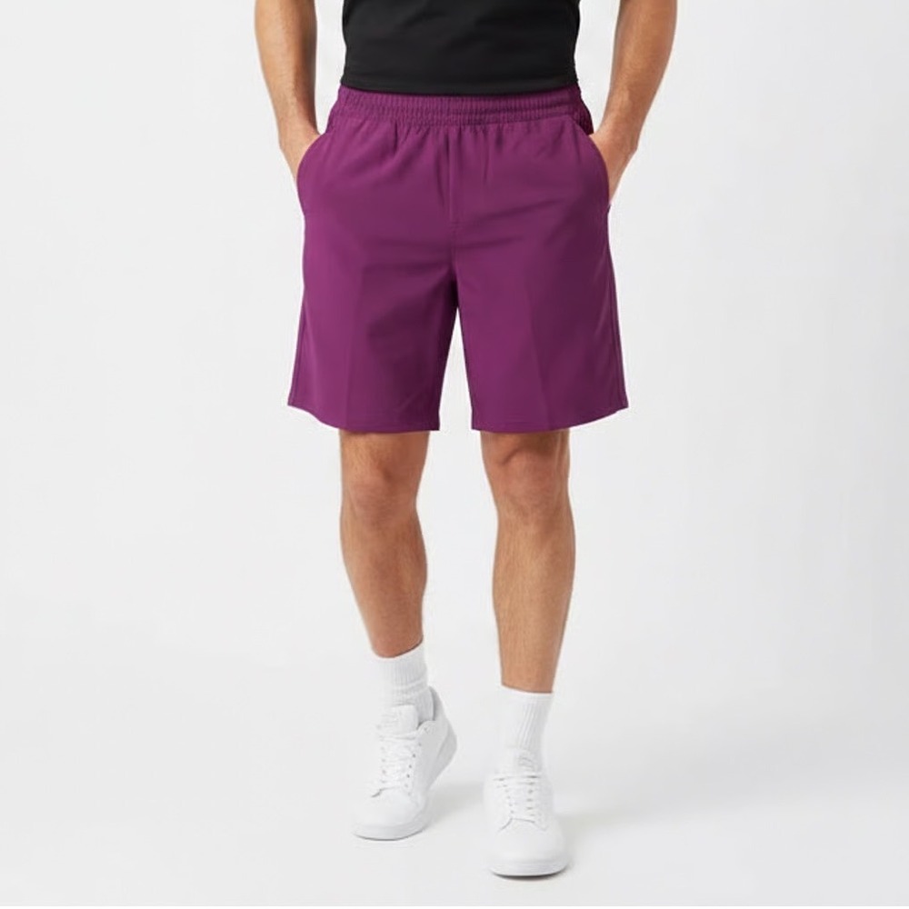 VRST Mens All-In Lined Training Shorts Black Cherry Purple 7 Inch Small NEW